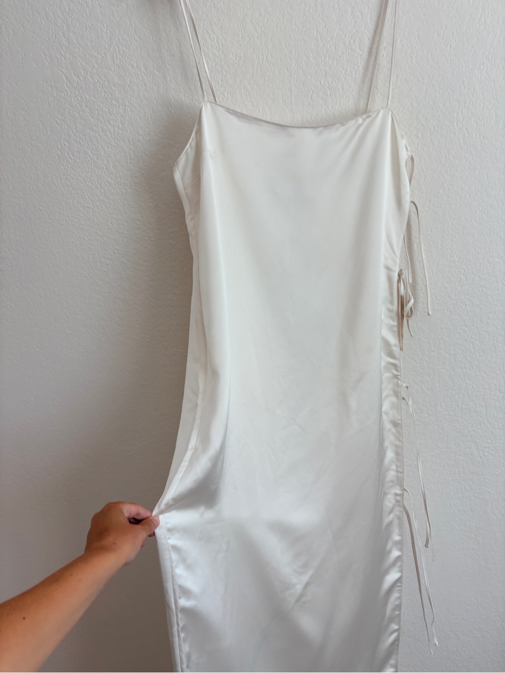 L’Academie Sleek White Tie-Side Maxi Dress - Picture 2 of 13